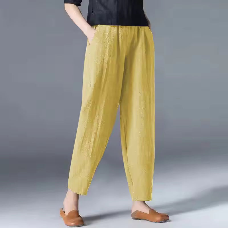 Pantaloni Donna Leggeri Relaxed Caviglia Affusolata