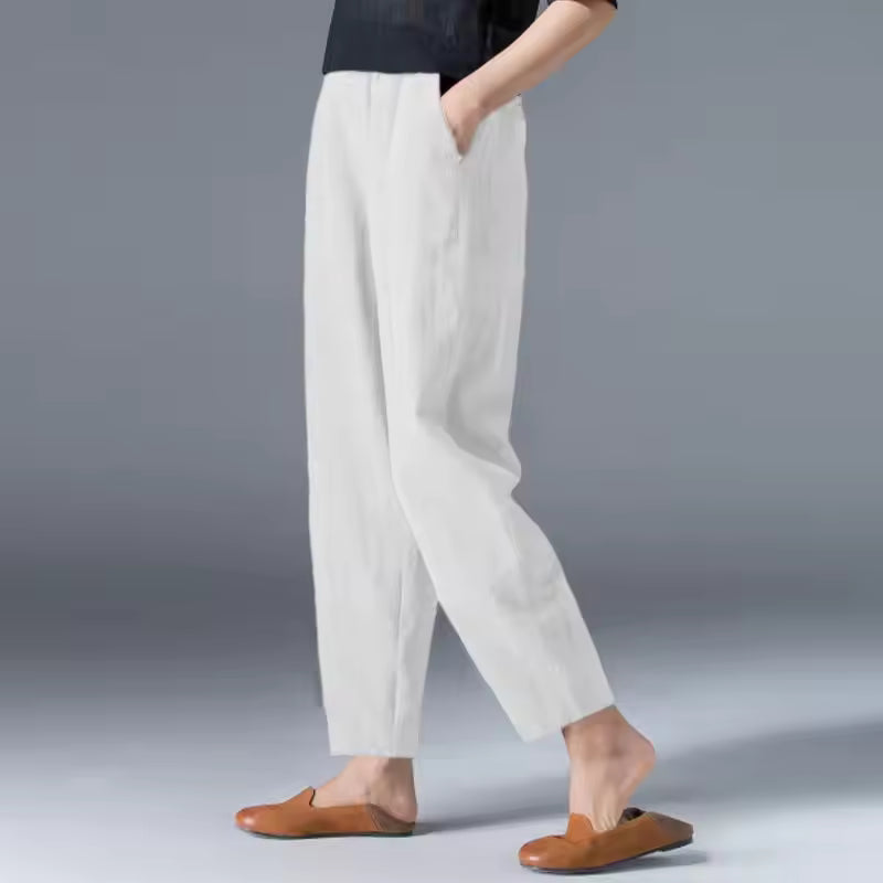 Pantaloni Donna Leggeri Relaxed Caviglia Affusolata