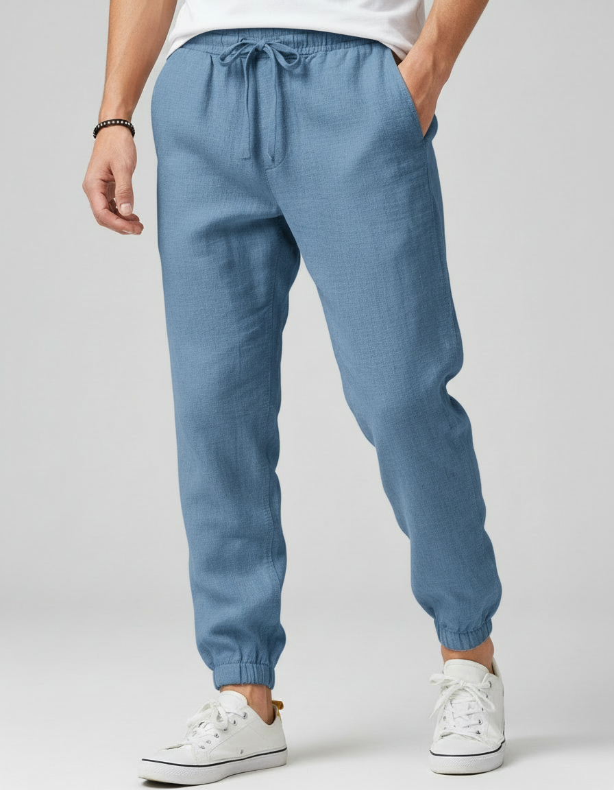 Pantaloni Uomo Leggeri Traspiranti con Coulisse Casual