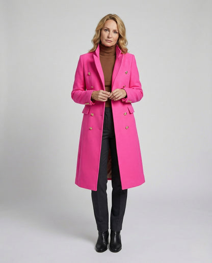 Blazer Lungo Donna Doppiopetto Sotto il Ginocchio