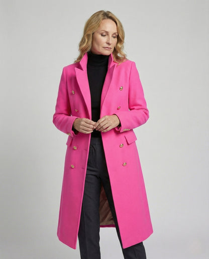 Blazer Lungo Donna Doppiopetto Sotto il Ginocchio