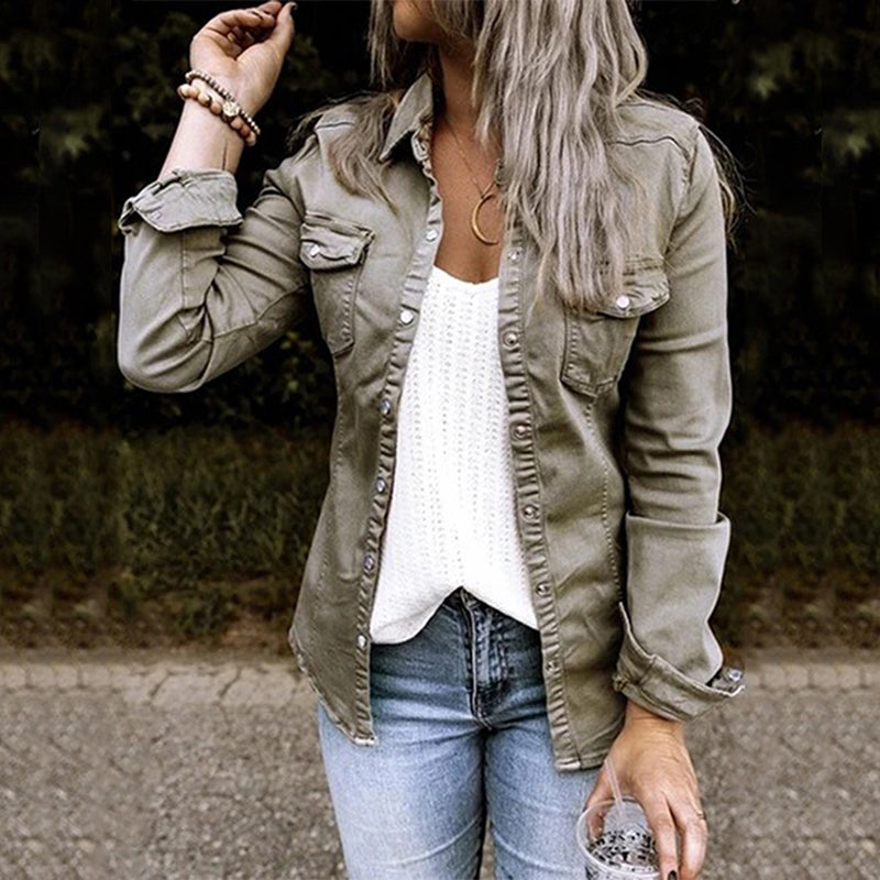 Giacca di Jeans Donna Taglio Morbido Orlo Sfrangiato