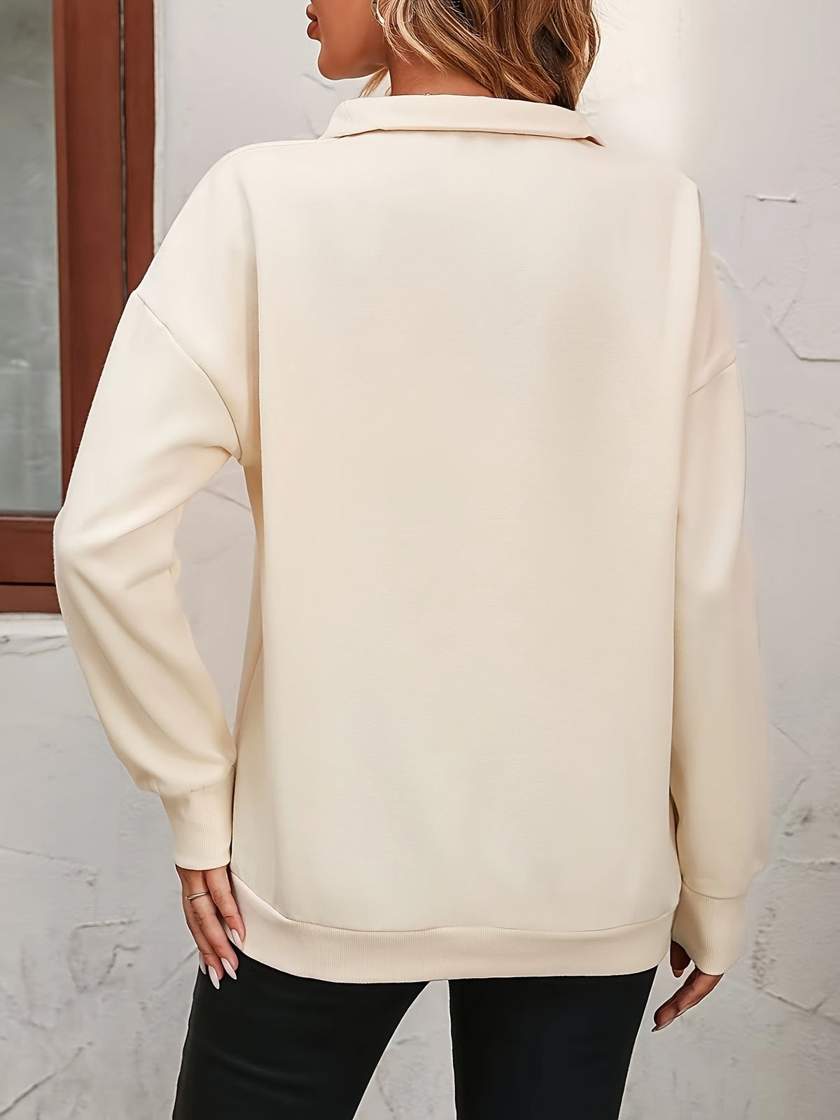 Felpa Mezza Zip Donna con Colletto