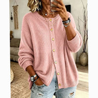 Cardigan Donna Girocollo con Bottoni Dorati