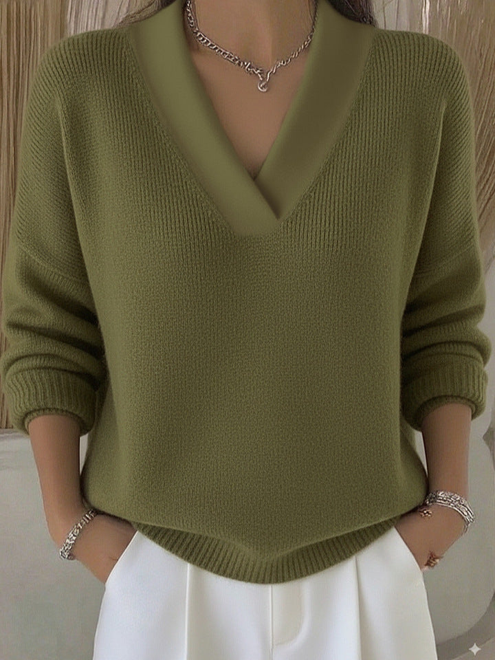 Maglione Donna Scollo a V Profondo Morbido