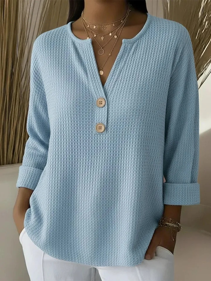 Top Donna a Nido d'Ape con Scollo Serafino