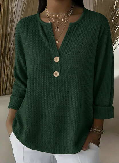 Top Donna a Nido d'Ape con Scollo Serafino
