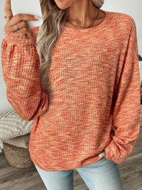 Maglione Donna Maniche a Sbuffo Nido d'Ape Arancione