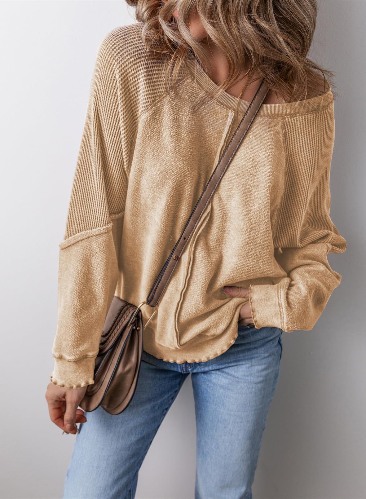 Felpa Donna Oversize a Nido d'Ape con Tasca