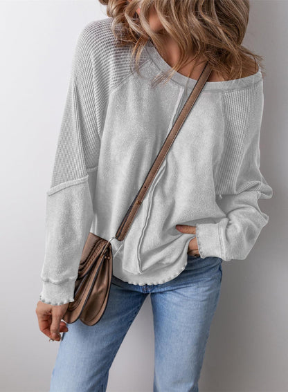 Felpa Donna Oversize a Nido d'Ape con Tasca