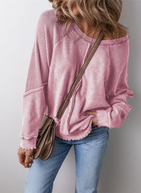 Felpa Donna Oversize a Nido d'Ape con Tasca