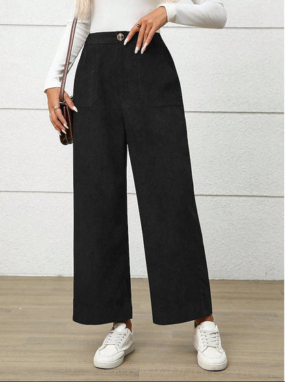 Pantaloni Velluto a Coste Donna Gamba Larga