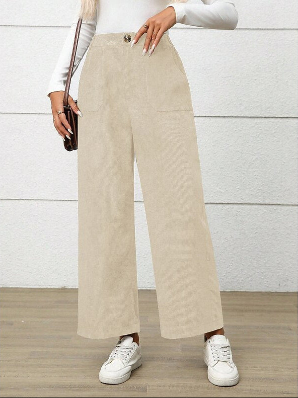 Pantaloni Velluto a Coste Donna Gamba Larga