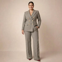 Tailleur Donna Doppiopetto Pantaloni Palazzo Completo