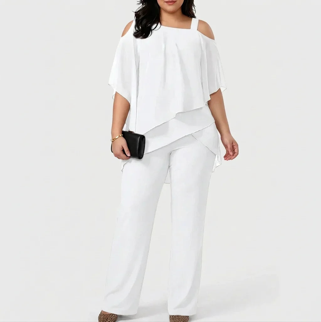 Completo Donna Due Pezzi Top e Pantaloni Palazzo