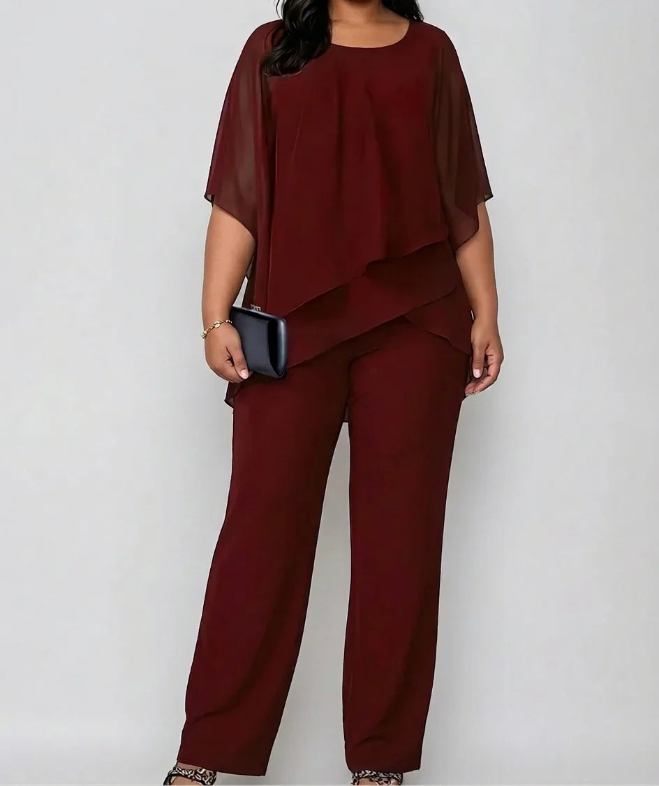 Completo Donna Due Pezzi Top e Pantaloni Palazzo