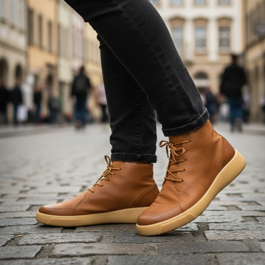 Scarpe Uomo Casual Stringate con Suola in Gomma