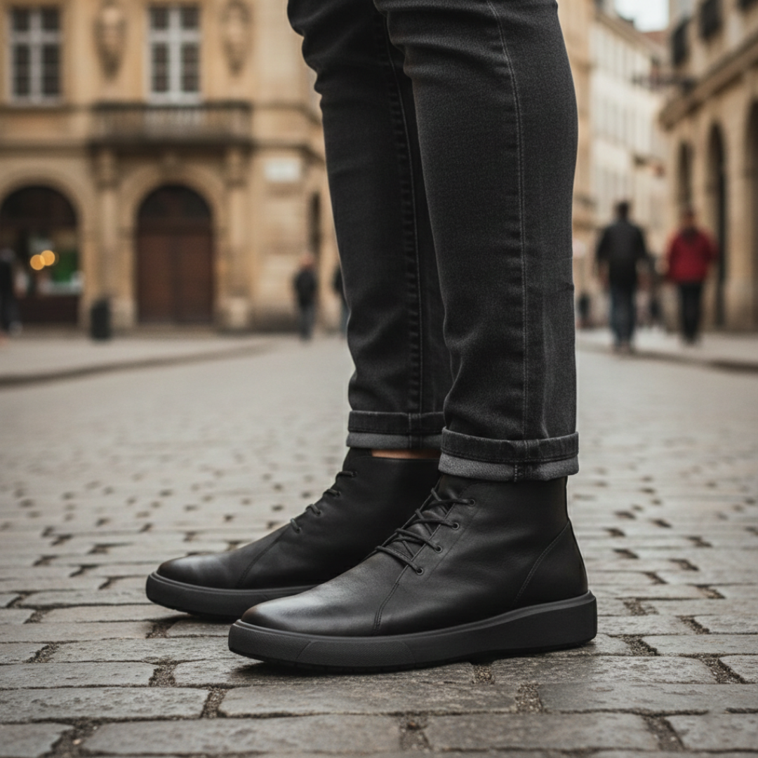 Scarpe Uomo Casual Stringate con Suola in Gomma