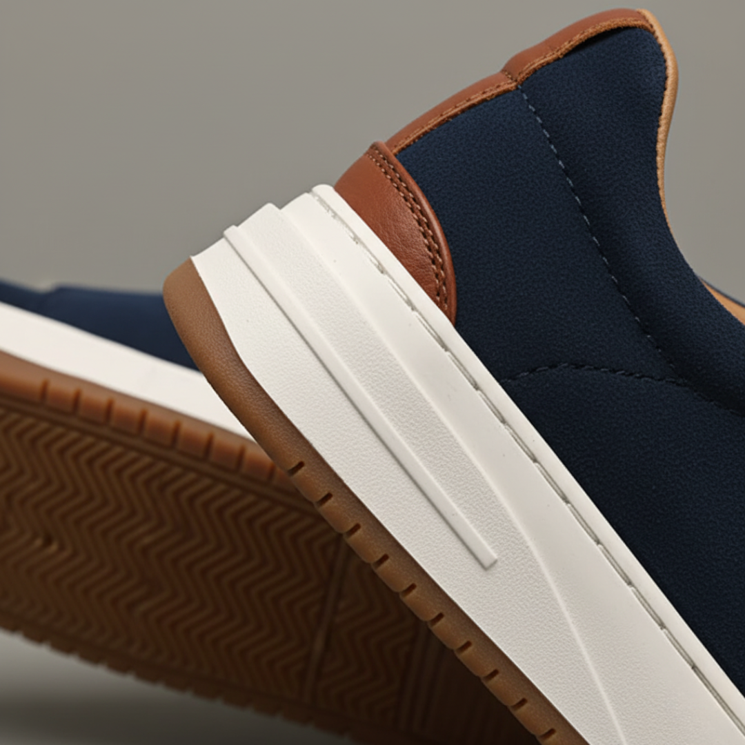 Scarpe da Uomo Casual in Tessuto con Suola Bianca
