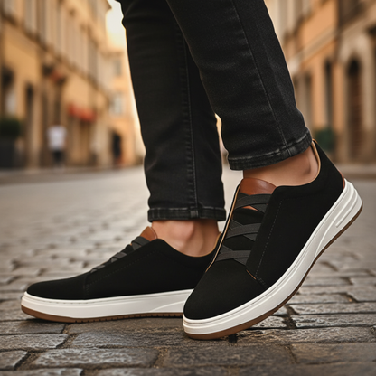 Scarpe da Uomo Casual in Tessuto con Suola Bianca