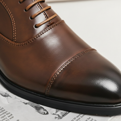 Scarpe da Uomo Eleganti in Ecopelle Marrone Scuro Oxford