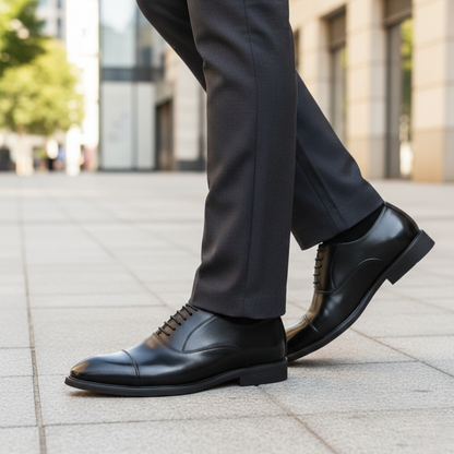 Scarpe da Uomo Eleganti in Ecopelle Marrone Scuro Oxford
