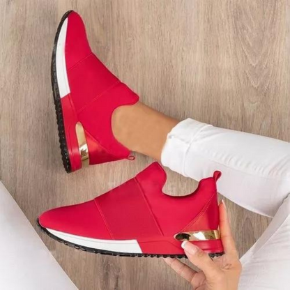 Sneakers Donna Slip On in Maglia Pianta Larga