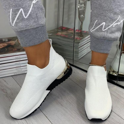 Sneakers Donna Slip On in Maglia Pianta Larga