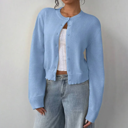 Cardigan Corto Donna in Maglia Girocollo