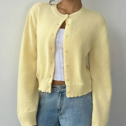 Cardigan Corto Donna in Maglia Girocollo