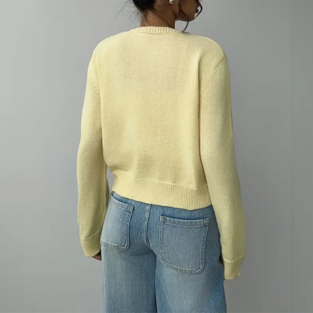 Cardigan Corto Donna in Maglia Girocollo