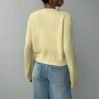 Cardigan Corto Donna in Maglia Girocollo
