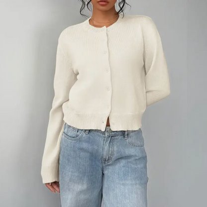Cardigan Corto Donna in Maglia Girocollo