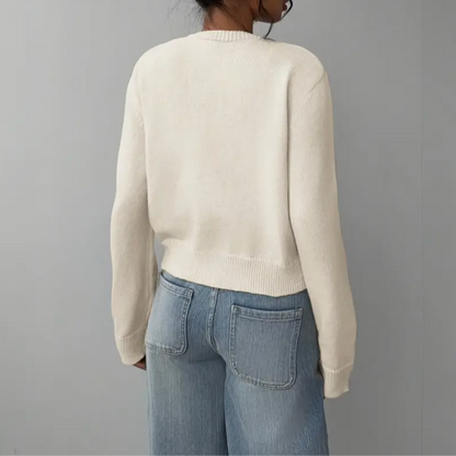Cardigan Corto Donna in Maglia Girocollo