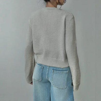 Cardigan Corto Donna in Maglia Girocollo
