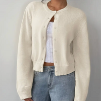 Cardigan Corto Donna in Maglia Girocollo
