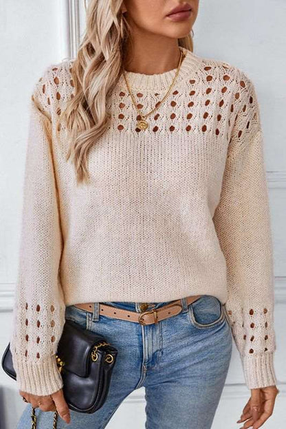 Maglione Donna Corto con Spalle Traforate