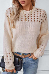 Maglione Donna Corto con Spalle Traforate