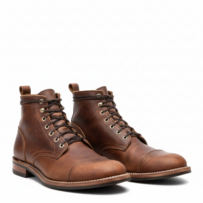 Stivali da Uomo Stringati in Pelle Vintage Comfort e Stile