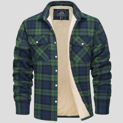 Giacca Camicia Uomo a Quadri Foderata in Pile