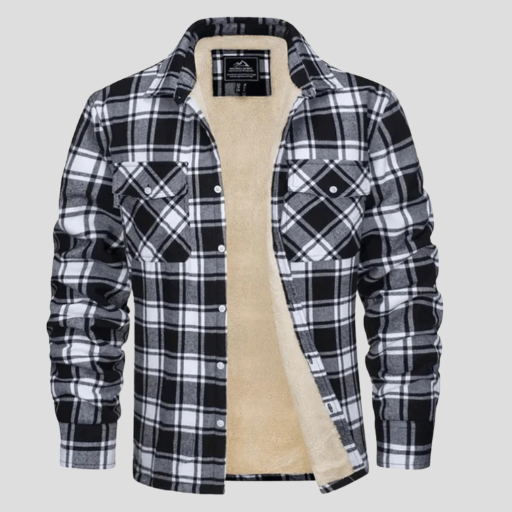 Giacca Camicia Uomo a Quadri Foderata in Pile