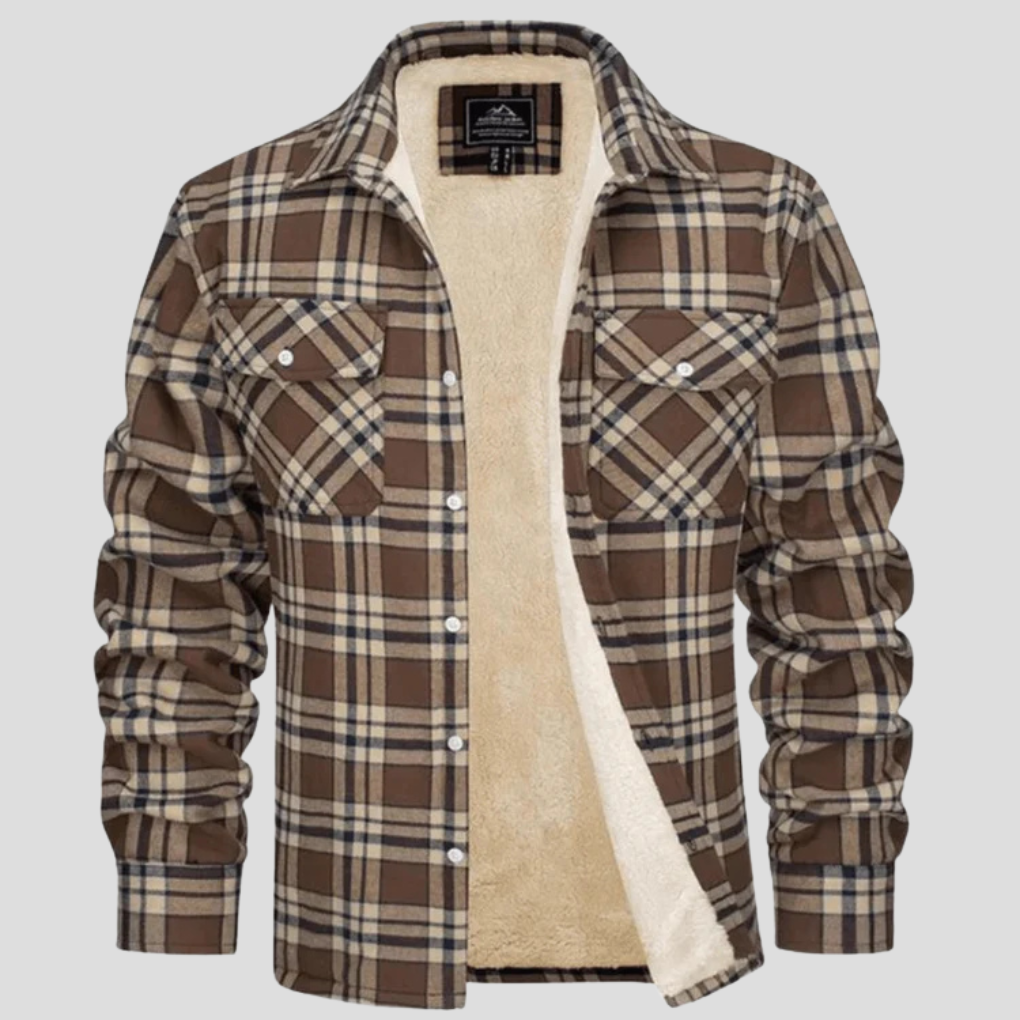Giacca Camicia Uomo a Quadri Foderata in Pile