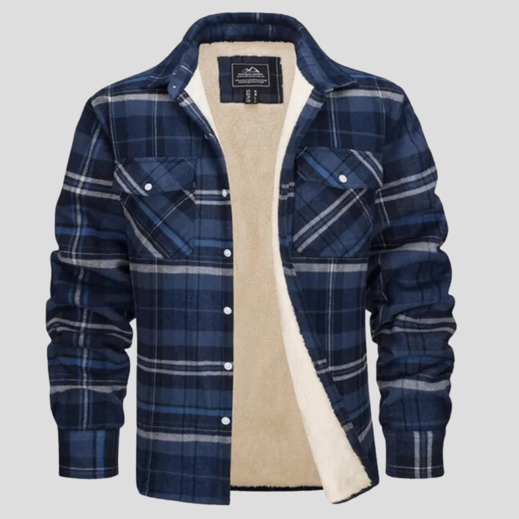 Giacca Camicia Uomo a Quadri Foderata in Pile