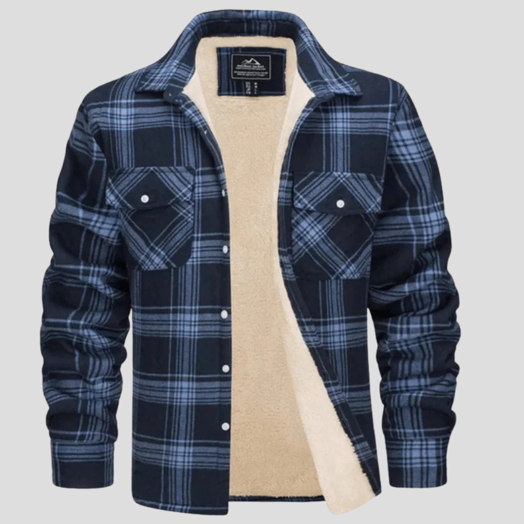 Giacca Camicia Uomo a Quadri Foderata in Pile
