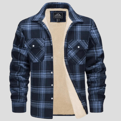 Giacca Camicia Uomo a Quadri Foderata in Pile