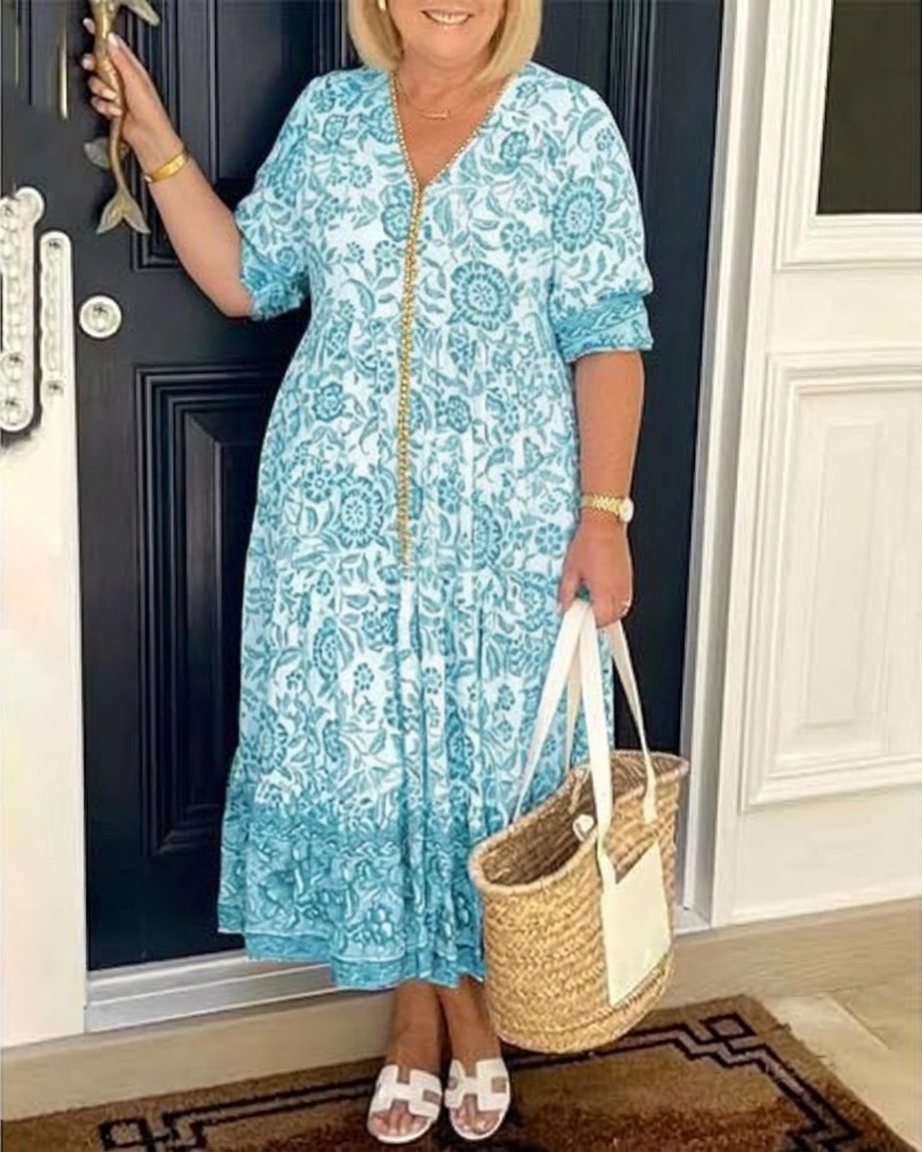 Abito Lungo Donna Morbido Casual Taglie Comode