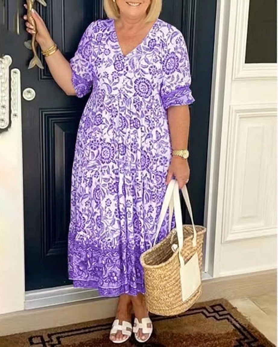 Abito Lungo Donna Morbido Casual Taglie Comode