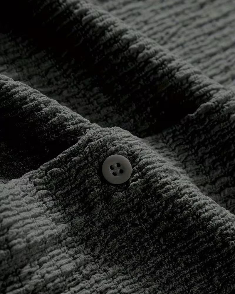 Uomo Camicia Classica Manica Corta Tinta Unita Leggera