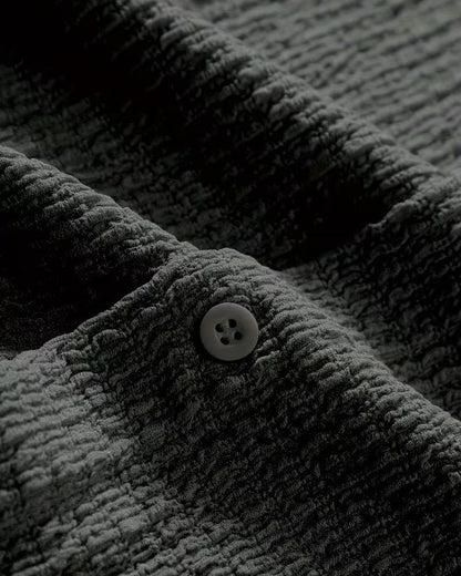 Uomo Camicia Classica Manica Corta Tinta Unita Leggera