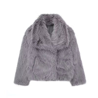 Giacca Donna Pelliccia Ecologica Oversize Corta